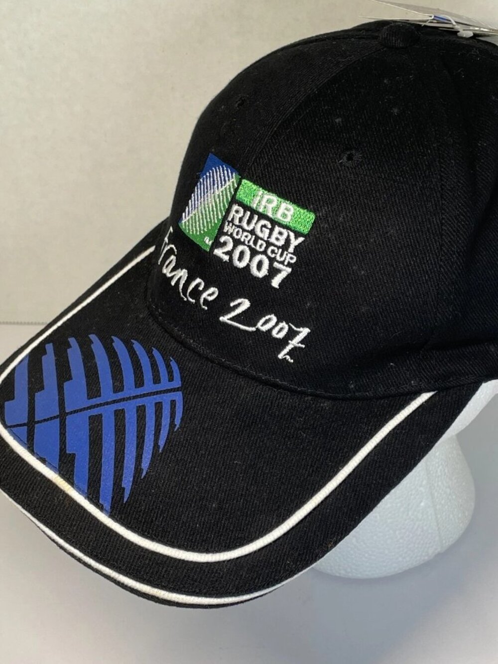 NEW Rugby World Cup 2007 France iRB - Black Embroidered HAT - Adjustable Cap